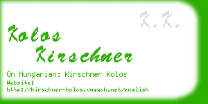 kolos kirschner business card